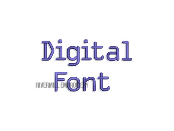 1 1 2 Digital Style Embroidery Font