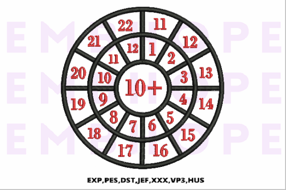 Addition Wheel 10: A Playful, Classroom-Ready Embroidery Design